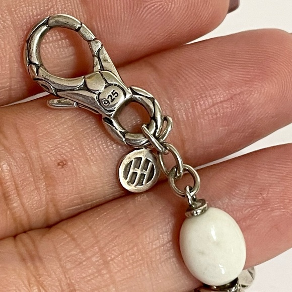 John Hardy Sterling Silver White Agate Kali Pebble Charm Bracelet - Picture 5 of 6